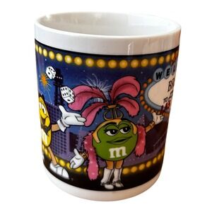 VTG M&M's World Welcome BRIAN‎ To Las Vegas Coffee Mug Y2K Ceramic 2005 Chip